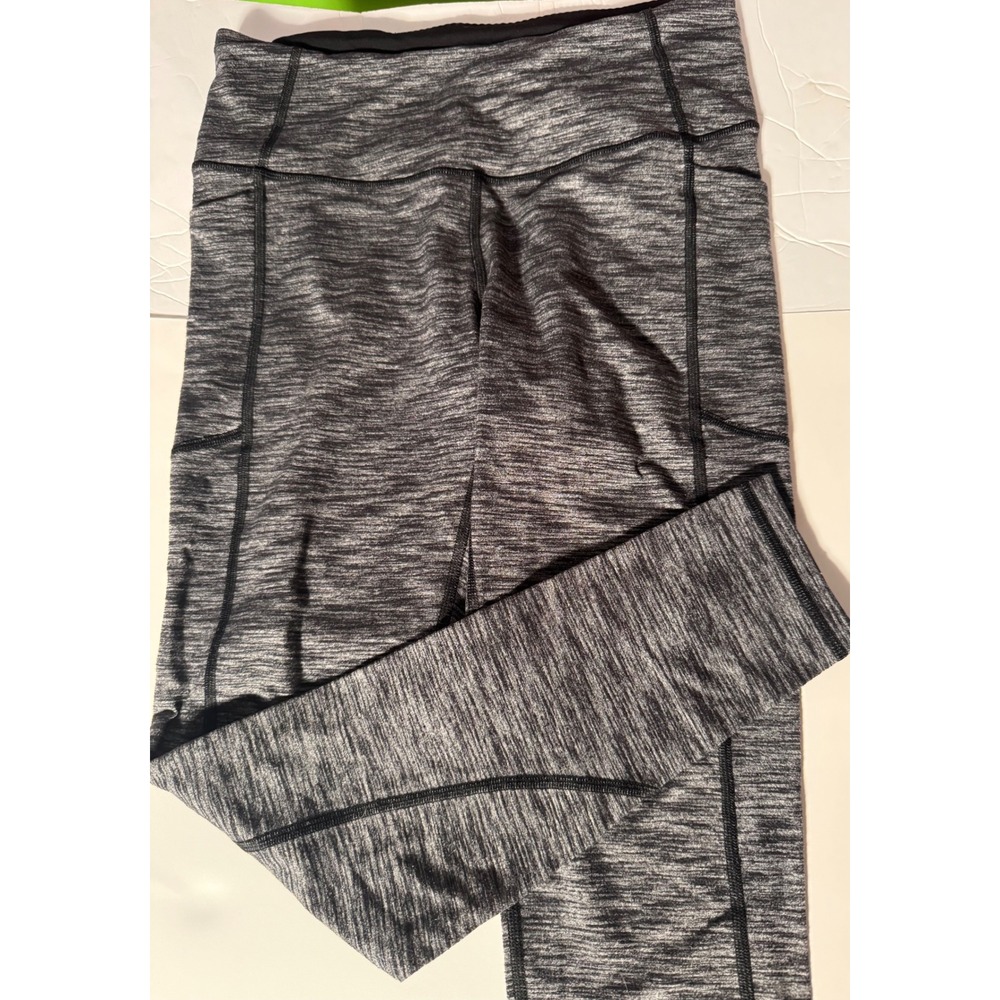 Victoria Sport Knockout Leggings Gray Space Dye Heather Pockets Medium
